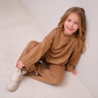 Костюм детский (свитшот, брюки) MINAKU цвет коричневый, рост 134 Костюм детский (свитшот, брюки) MINAKU цвет коричневый, рост 134