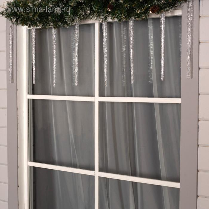 Гирлянда &laquo;Сосульки рифленые&raquo; 2.5 &times; 0.42 м, IP65, прозрачная нить, 288 LED, свечение синее с эффектом стекания, 12 В