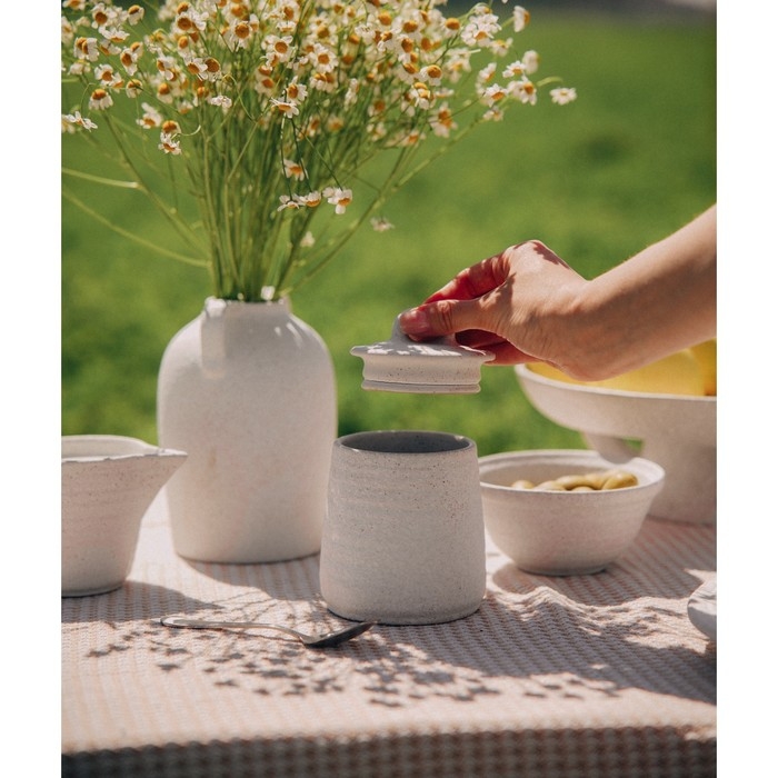 Сахарница керамическая SL Home &laquo;Арена Бланка&raquo;, 400 мл, 9,5&times;12,5 см, цвет белый