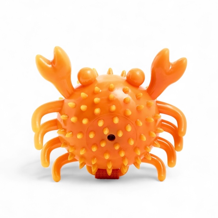 Игрушка массажная для собак "Краб" 12 см, ТПР, микс цветов