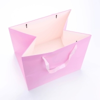 Пакет подарочный с широким дном  35 х 29 х 28 см, розовый