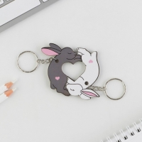 Брелок для ключей парный «Зайчики», деревянный, 9 х 15 см Брелок для ключей парный «Зайчики», деревянный, 9 х 15 см