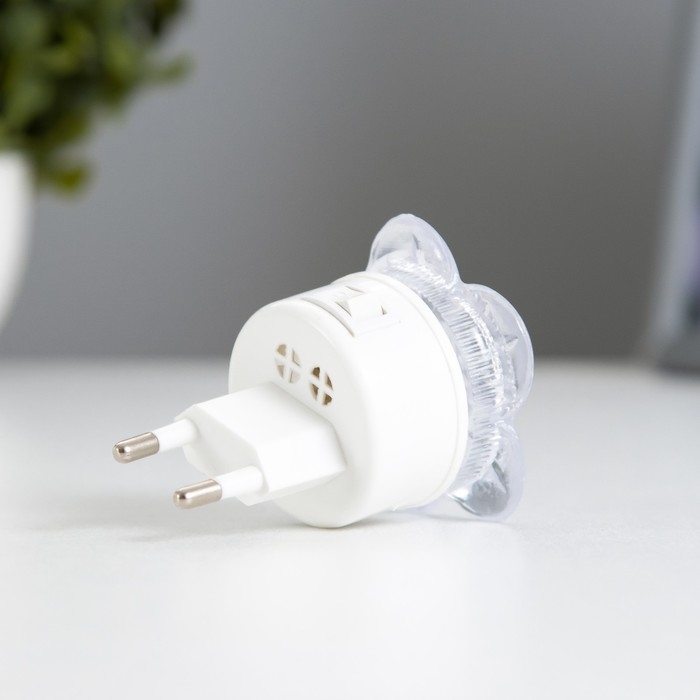 Ночник Ночник "Цветок красный" пластик 5,5х5,5х6 см