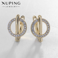 Серьги со стразами XUPING комета внутри, цвет белый в золоте Серьги со стразами XUPING комета внутри, цвет белый в золоте