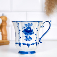 Кружка "Весна" ,авт. Голубенков Н.А., 14х10х11см,380мл, 1 сорт, гжель