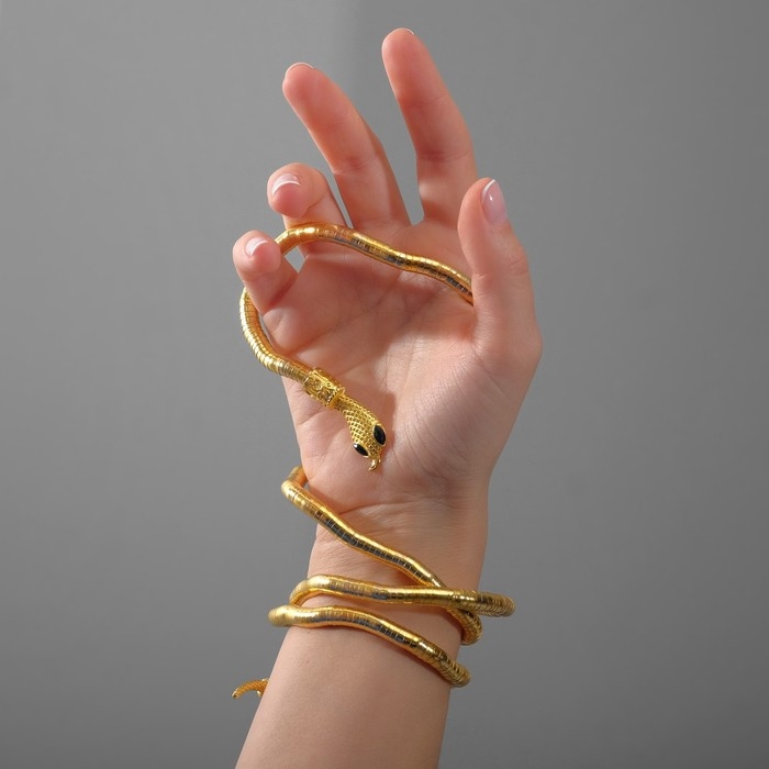 Колье-трансформер &laquo;Змея&raquo;, цвет чернёное золото, 90 см