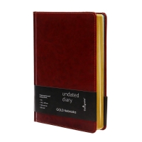 Ежедневник недатированный А5, 136 листов в линейку, кожзам "Небраска", золотой срез, коричневый Ежедневник недатированный А5, 136 листов в линейку, кожзам "Небраска", золотой срез, коричневый