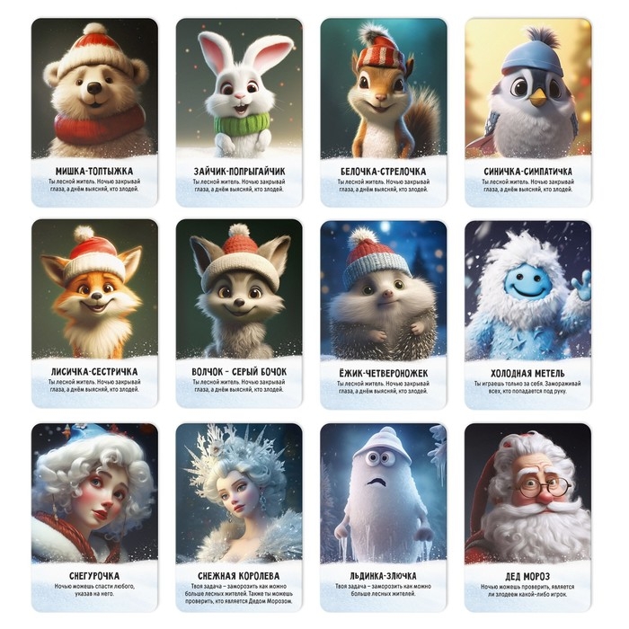 Новогодняя настольная детективная игра &laquo;Новый год: Мафия&raquo;, 24 карты, 10+