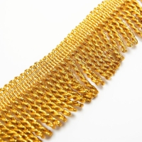 Бахрома золотая, двойная скрученная, ширина 5 см, 1 м Бахрома золотая, двойная скрученная, ширина 5 см, 1 м