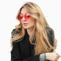 Очки солнцезащитные OneSun, футуристические, 6 х 13.5 см, розовые