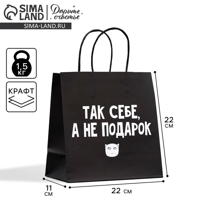 Пакет подарочный, упаковка, &laquo;Так себе, а не подарок&raquo;, 22 х 22 х 11 см