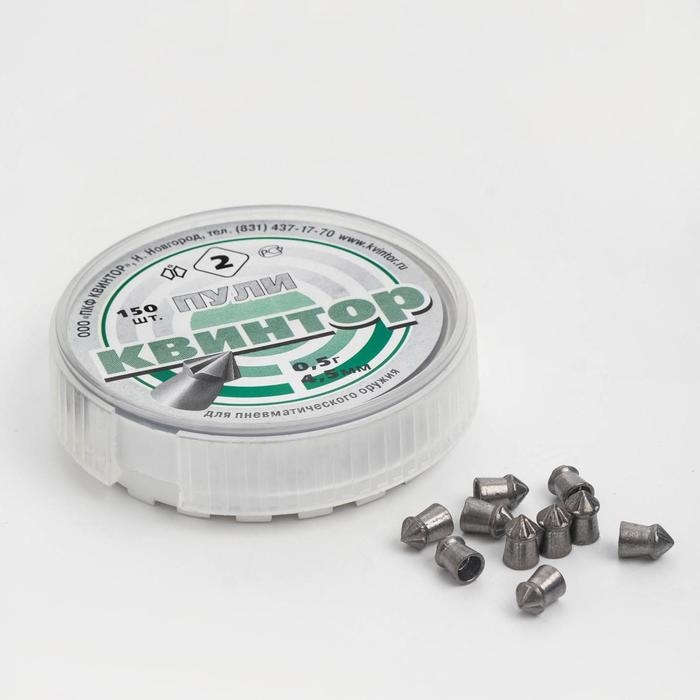 Пули для пневматики Пули для пневматики "Квинтор" остроконечные с насечкой, кал. 4,5мм, 0,5 гр, 150шт