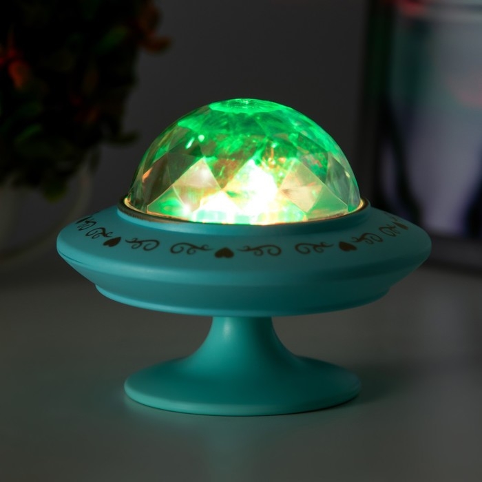 Ночник-проектор Ночник-проектор "Фьюжн" LED 3хLR44 диско, голубой 12х12х10 см RISALUX