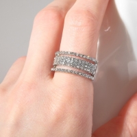 Кольцо &laquo;Минимал&raquo; разделение, цвет белый в серебре, безразмерное