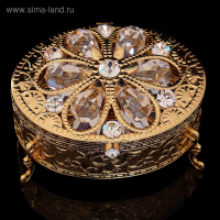 Шкатулка &laquo;Грация&raquo;, с бархатом, 7,5&times;5,5&times;4.5 см, с кристаллами