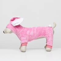 Комбинезон "Зайка" с капюшоном, размер S (ДС 25 см, ОГ 35 см, ОШ 25 см), розовый