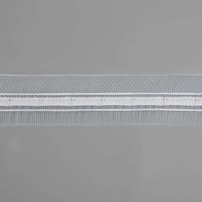 Шторная лента классическая, органза, 2,5 см, 100 &plusmn; 1 м, цвет прозрачный