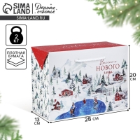 Пакет-коробка &laquo;Весёлого Нового года&raquo;, 28 х 20 х 13 см