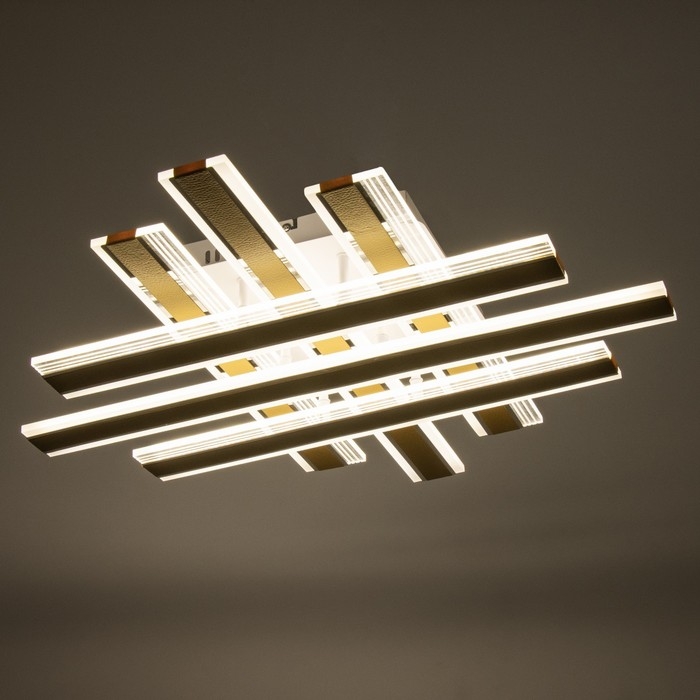 Люстра с ПДУ "Джема" LED 160Вт 3000-6000Вт RGB золото 70х70х12см BayerLux