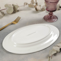 Блюдо фарфоровое овальное c утолщённым краем Доляна White Label, 30,5&times;20&times;3 см, цвет белый