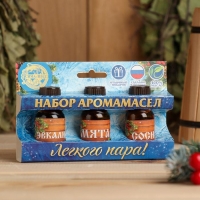 Набор эфирных масел 3 шт по 15 мл, сосна, эвкалипт и мята "С Новым годом! С легким паром!" Набор эфирных масел 3 шт по 15 мл, сосна, эвкалипт и мята "С Новым годом! С легким паром!"
