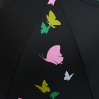 Зонт женский механический &laquo;Яркие бабочки&raquo;, 8 спиц, d=95, цвет чёрный