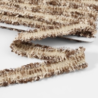 Тесьма декоративная &laquo;Твидовая&raquo;, двусторонняя, 30 мм, 5 &plusmn; 0,5 м, цвет кофейный