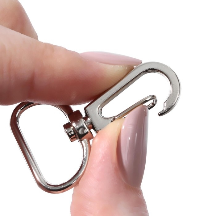 Карабин металлический, 40 &times; 25 мм / 21 &times; 2 мм, 10 шт, цвет серебряный