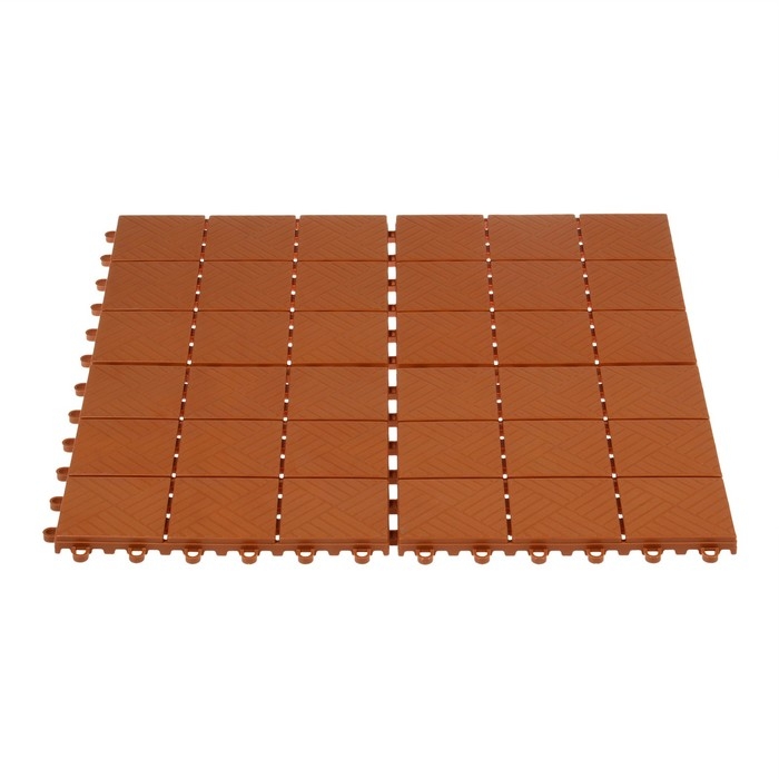 Модульное покрытие, 30 &times; 30 см, пластик, терракотовое, 1 шт.