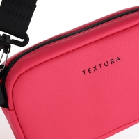 Сумка женская на молнии, TEXTURA, маленький размер, длинный ремень, цвет фуксия