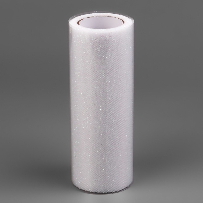 Фатин с глиттером, 15 см, 11 &plusmn; 1 г/кв.м, 9 &plusmn; 0,5 м, цвет белый №1