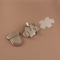 Застёжка для сумки, матовый, 5,5 &times; 5,5 см, цвет жемчужный серебряный