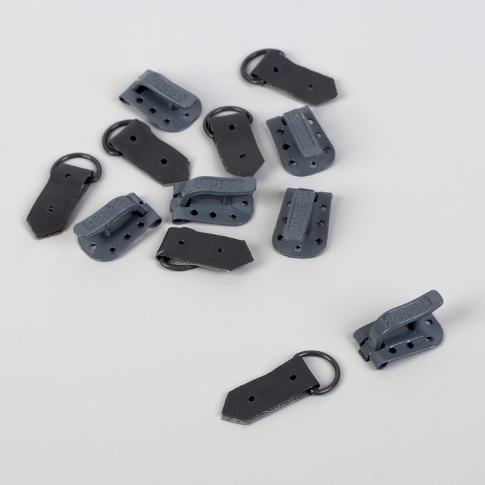 Крючки пришивные, металлические, для верхней одежды, 5 &times; 1,5 см, 6 шт, цвет серый