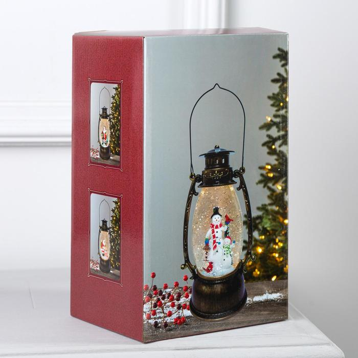 Светодиодная фигура &laquo;Два снеговика&raquo; 14 &times; 23.5 &times; 11 см, пластик, батарейки ААх3 (не в комплекте), USB, свечение тёплое белое