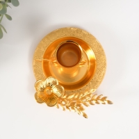 Подсвечник металл на 1 свечу "Бабочка на кольце" золото d=2,5 см 10х11х7 см Подсвечник металл на 1 свечу "Бабочка на кольце" золото d=2,5 см 10х11х7 см