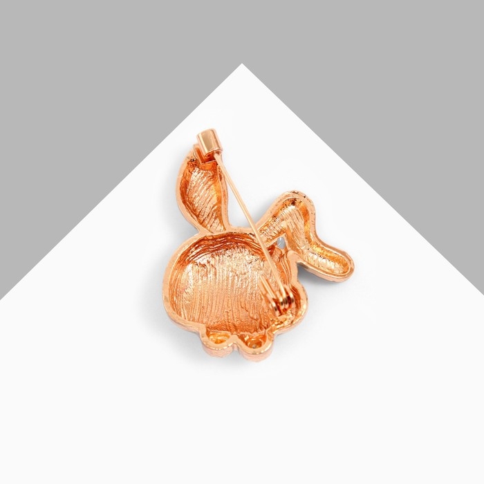 Брошь &laquo;Крольчонок&raquo; с лапками, цвет серо-белый в золоте