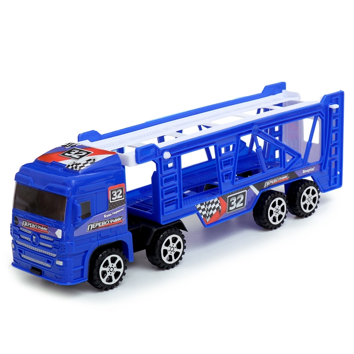 Грузовик &laquo;Автовоз&raquo;, инерционный, с 4 машинами, цвет синий