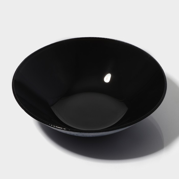 Миска стеклянная Доляна &laquo;Блэк&raquo;, 380 мл, 18,5&times;5 см, цвет чёрный