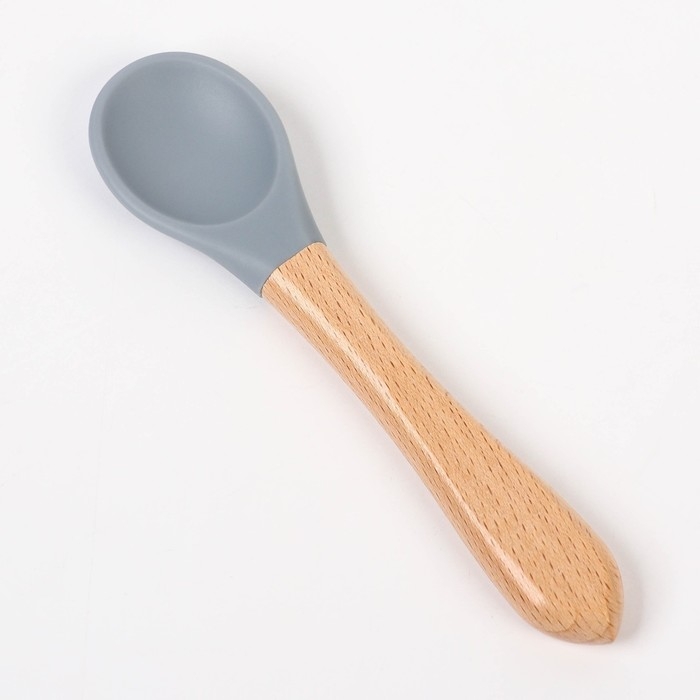 Набор для кормления: нагрудник, тарелка на присоске, ложка, M&B, серый