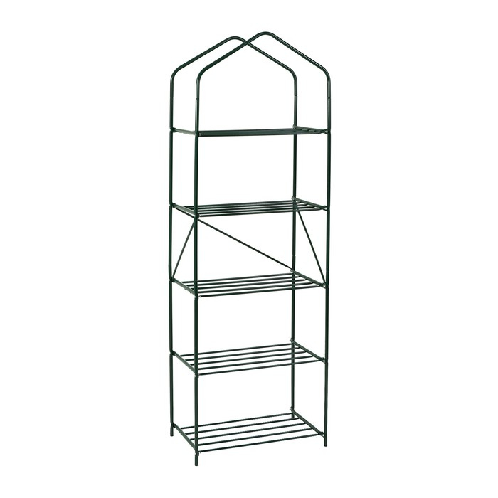 Стеллаж для рассады, 5 полок, 190 &times; 65 &times; 40 см, металлический каркас d = 16 мм, без чехла, разборный