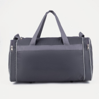 Сумка спортивная мужская на молнии, 3 наружных кармана, средний размер, цвет серый