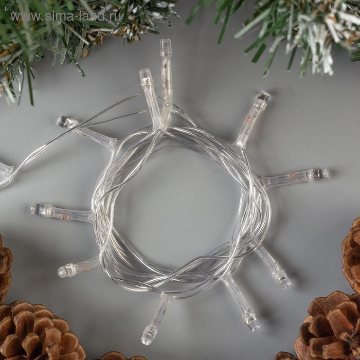 Гирлянда &laquo;Нить&raquo; 1.2 м, IP20, прозрачная нить, 12 LED, свечение мульти, фиксинг, 220 В