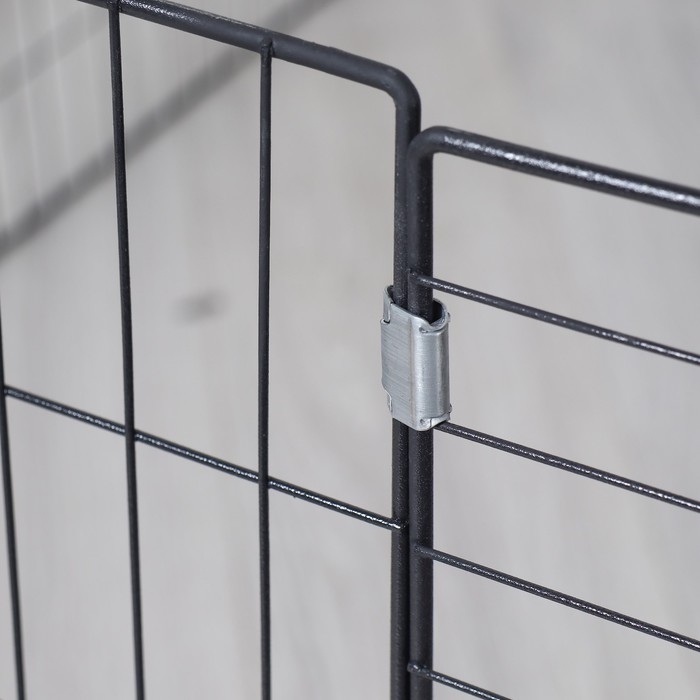 Вольер для животных "Пижон" 6 секций на клипсах 60 х 60 см, ш.п. 37-40 мм, складной, черный