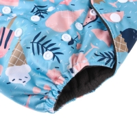 Многоразовый подгузник &laquo;Мороженое&raquo;, 3-15 кг, угольно-бамбуковая ткань, цвет голубой, Крошка Я