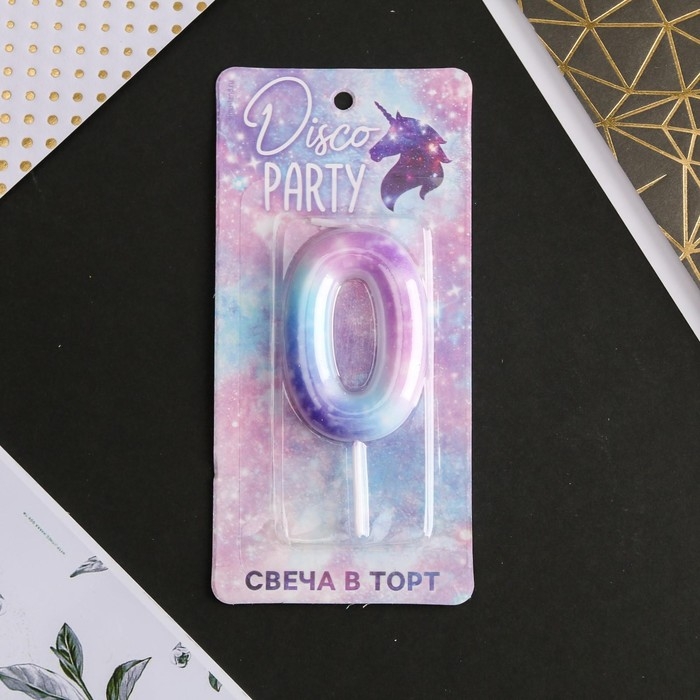 Свеча для торта, цифра &laquo;0&raquo;, 5,5 х 8 см.
