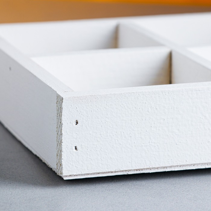 Кашпо деревянное 28×19×5 см Кашпо деревянное 28×19×5 см "Six, 6 ячеек", белый Дарим Красиво