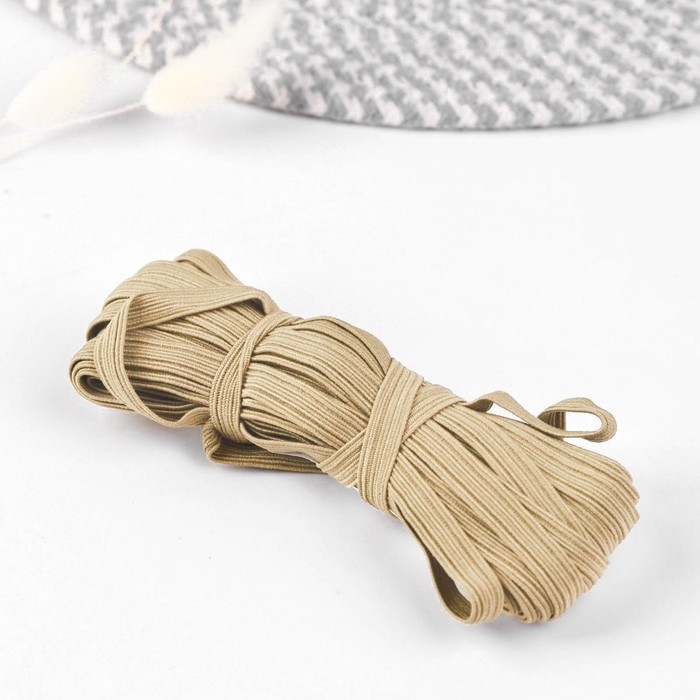 Резинка бельевая, 8 мм, 10 &plusmn; 1 м, цвет бежевый, цена за 1 штуку