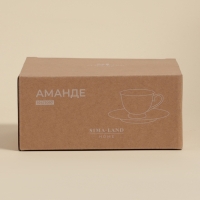 Чайная пара SL Home &laquo;Аманде&raquo;, чашка 220 мл, блюдце 17&times;17&times;2 см, фарфор, белая