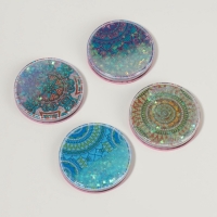 Зеркало складное &laquo;Мандала&raquo;, d = 7,2 см, с увеличением, цвет МИКС