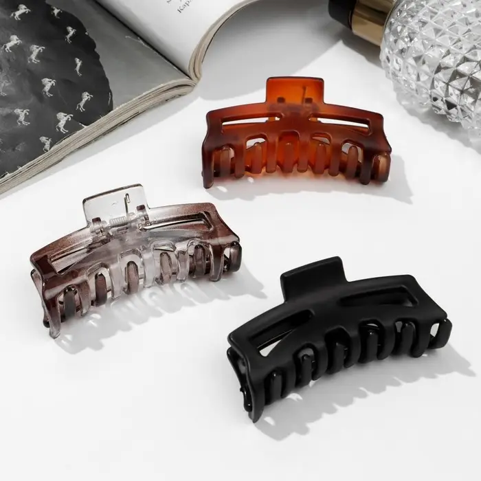 Крабик для волос &laquo;Глянец&raquo;, геометрия прямой, 6.5 см, МИКС